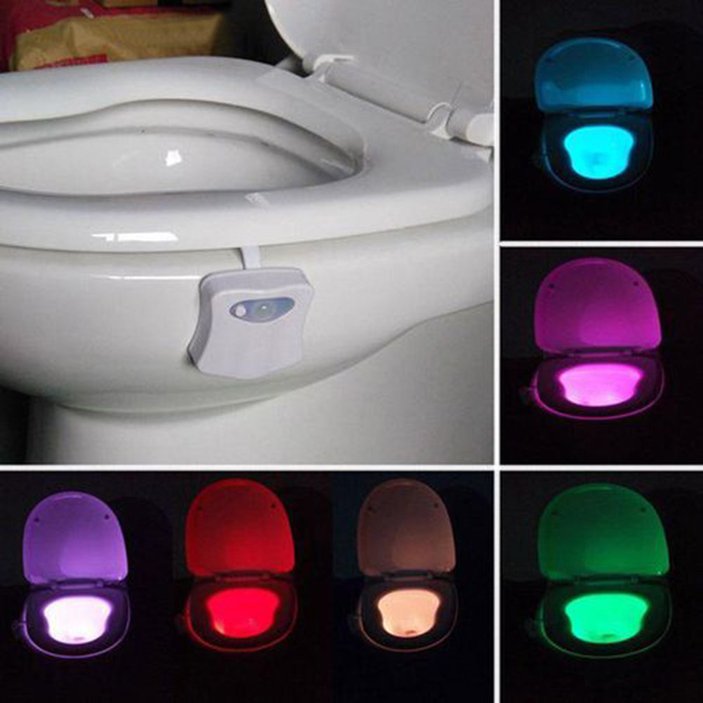 8 Colors Change Motion Activated Home Toilet Bowl Bathroom LED Night Light Lamp