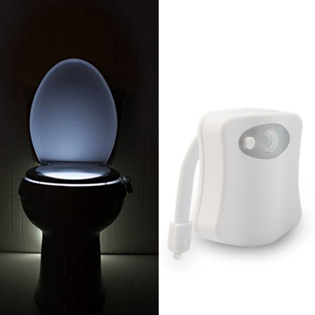 8 Colors Change Motion Activated Home Toilet Bowl Bathroom LED Night Light Lamp