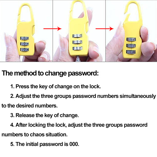 Mini 3 Digit Combination Security Safe Travel Luggage Code Password Lock Padlock