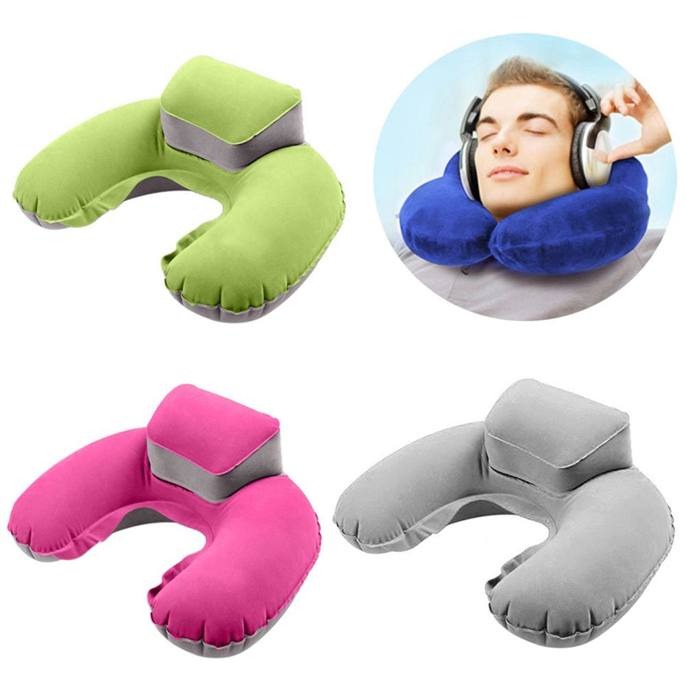 Portable U-Shape Neck Support Pillow Outdoor Travel Camping Inflatable Cushion