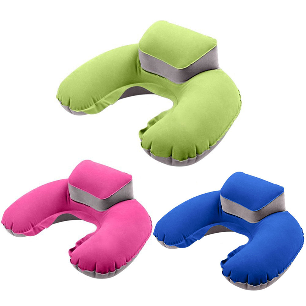 Portable U-Shape Neck Support Pillow Outdoor Travel Camping Inflatable Cushion