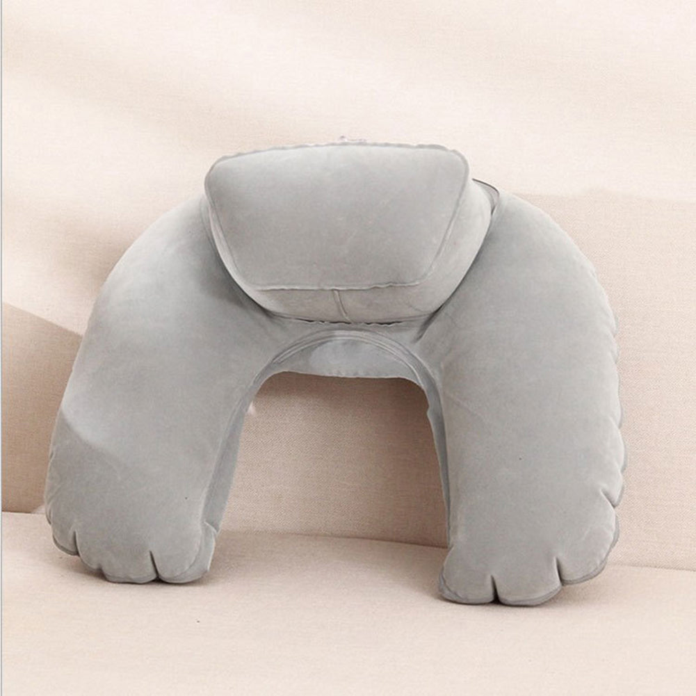 Portable U-Shape Neck Support Pillow Outdoor Travel Camping Inflatable Cushion