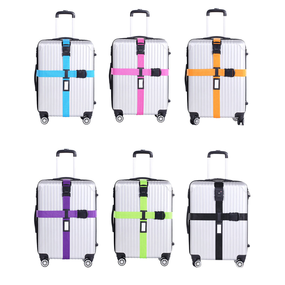 Adjustable Travel Luggage Suitcase Cross Straps Baggage Tie Belts Password Lock