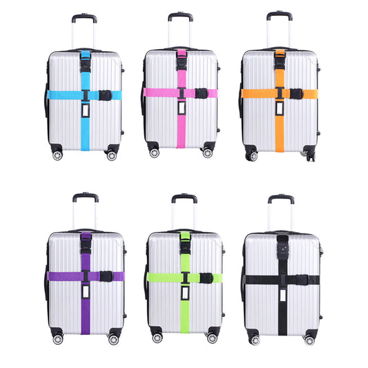 Adjustable Travel Luggage Suitcase Cross Straps Baggage Tie Belts Password Lock