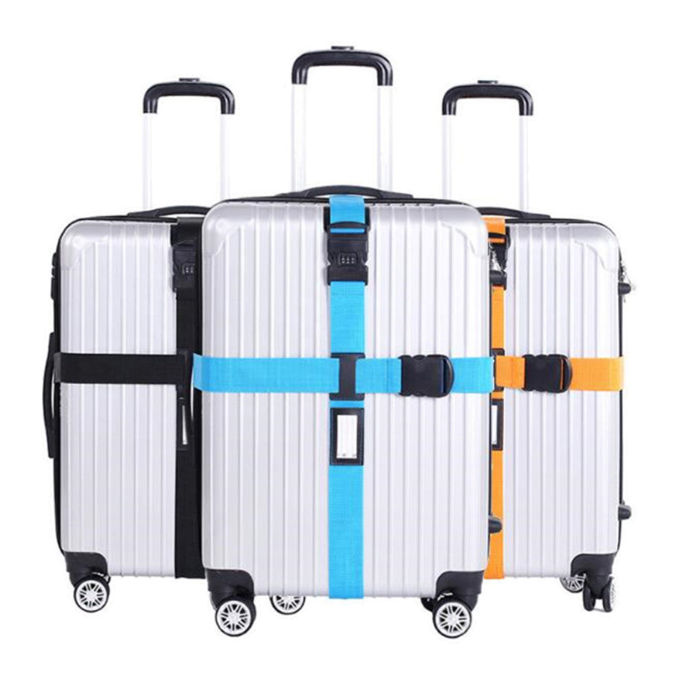 Adjustable Travel Luggage Suitcase Cross Straps Baggage Tie Belts Password Lock
