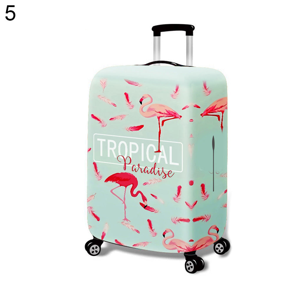 Elastic Flamingo Pineapple Travel Luggage Suitcase Dustproof Protective Cover