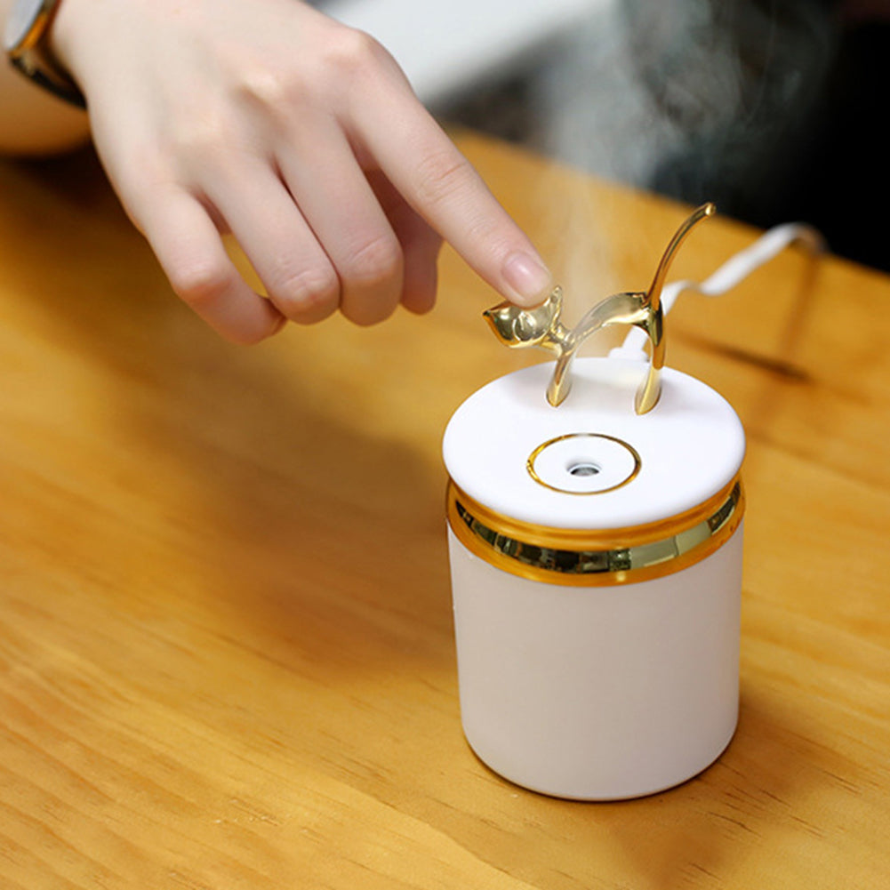 Cute Cat USB Air Purifier Freshener Colorful LED Night Light Bedroom Humidifier