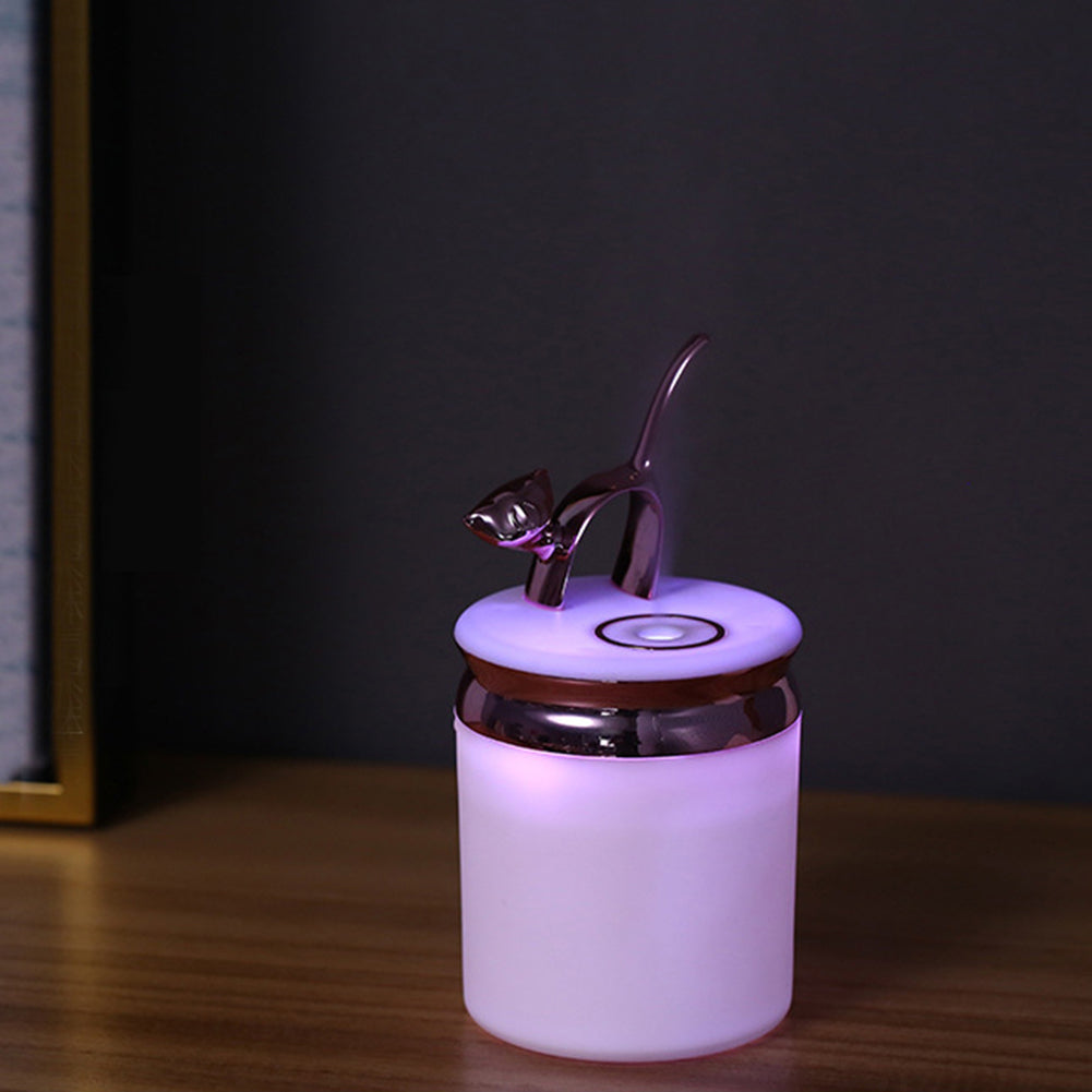 Cute Cat USB Air Purifier Freshener Colorful LED Night Light Bedroom Humidifier