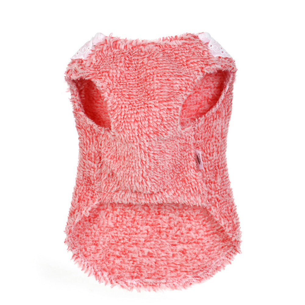 Winter Lovely Girl Pattern Woolen Yarn Lacework Collar Dog Sweater Pet Clothes