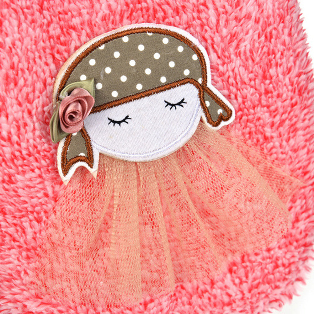 Winter Lovely Girl Pattern Woolen Yarn Lacework Collar Dog Sweater Pet Clothes