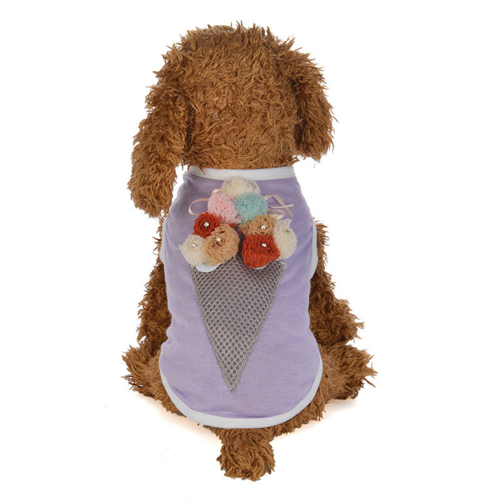 Cute Ice Cream Cone Pet Puppy Clothes Summer Tank Top Dog Sleeveless Vest Gift