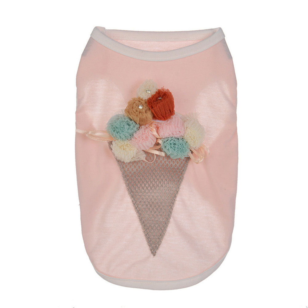 Cute Ice Cream Cone Pet Puppy Clothes Summer Tank Top Dog Sleeveless Vest Gift