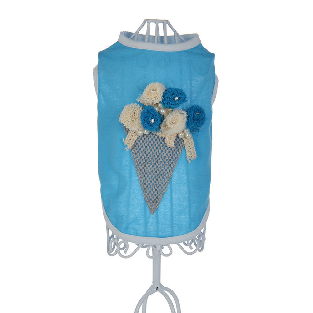Cute Ice Cream Cone Pet Puppy Clothes Summer Tank Top Dog Sleeveless Vest Gift