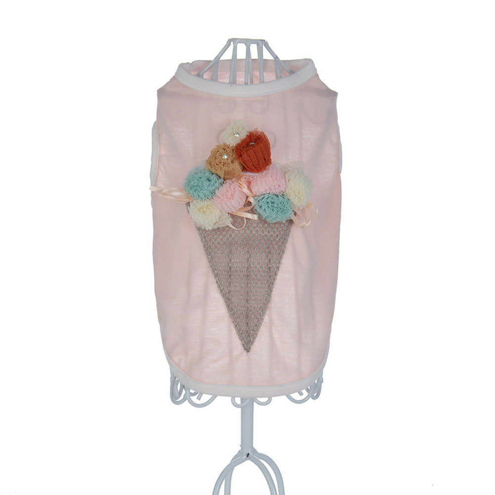 Cute Ice Cream Cone Pet Puppy Clothes Summer Tank Top Dog Sleeveless Vest Gift