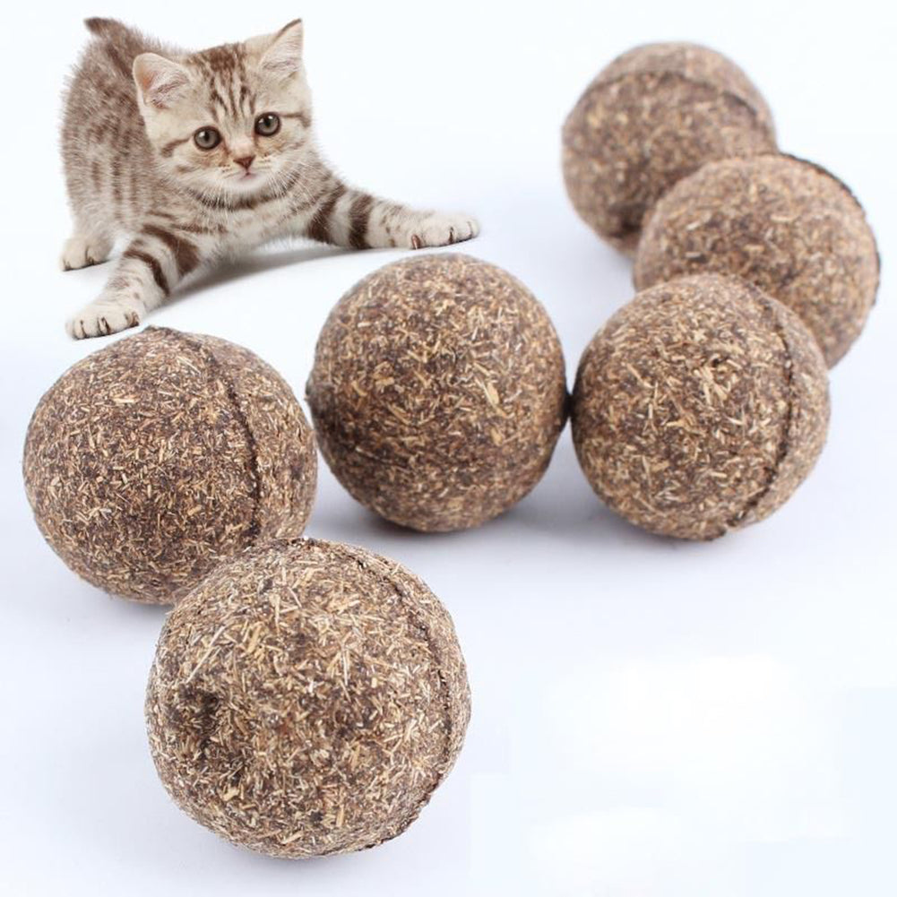 1Pc Natural Catnip Healthy Funny Treats Ball Pet Kitten Cat Playing Relaxing Toy