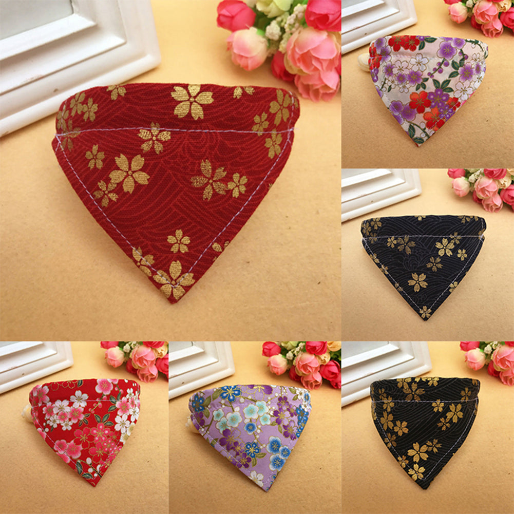 Colorful Dog Collar Cat Scarf Puppy Flower Neckerchief Bib Pet Accessories