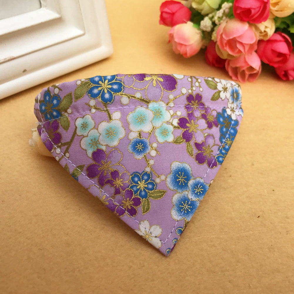 Colorful Dog Collar Cat Scarf Puppy Flower Neckerchief Bib Pet Accessories
