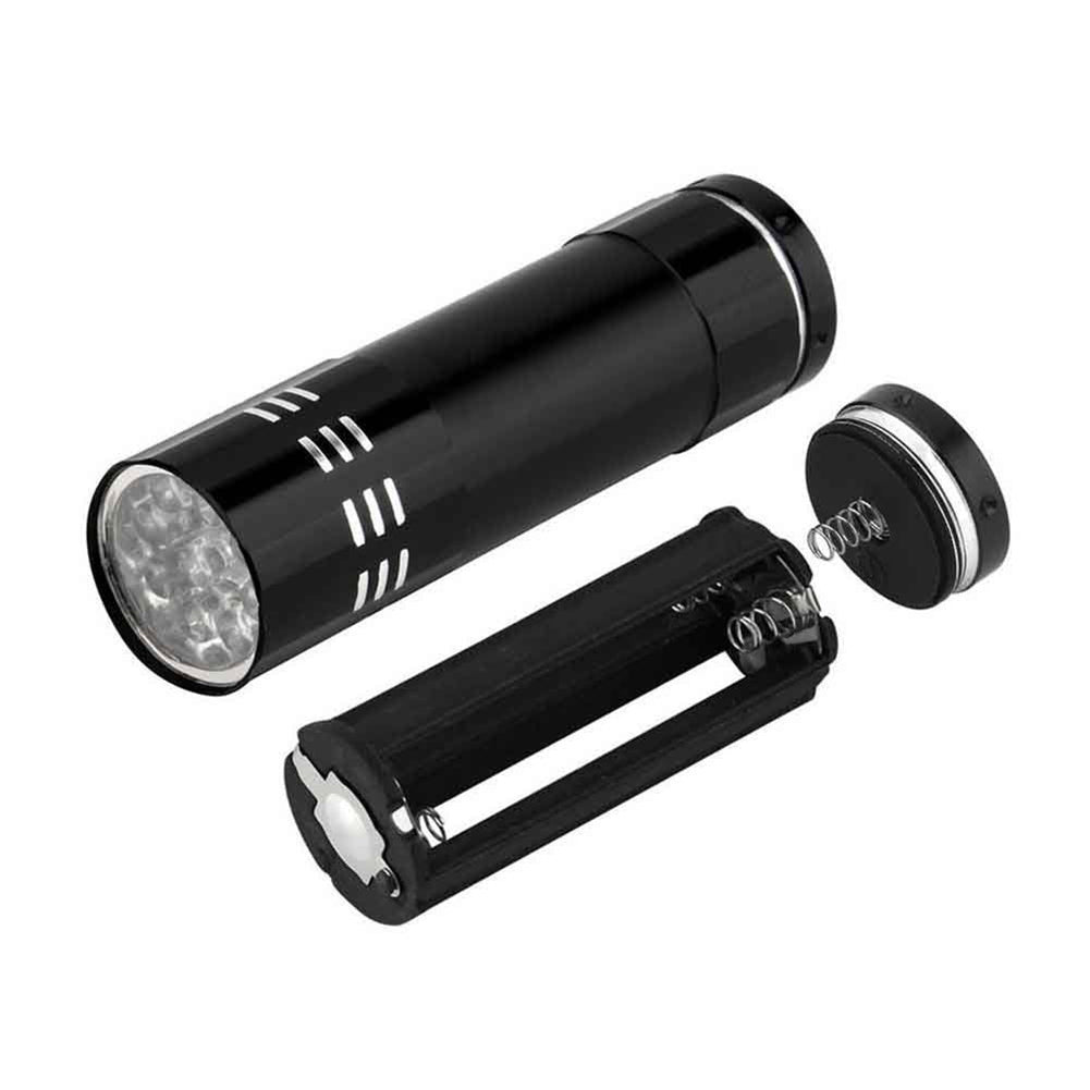 Mini Aluminum Multifunction UV Ultra Violet 9 LED Flashlight Torch Light Lamp