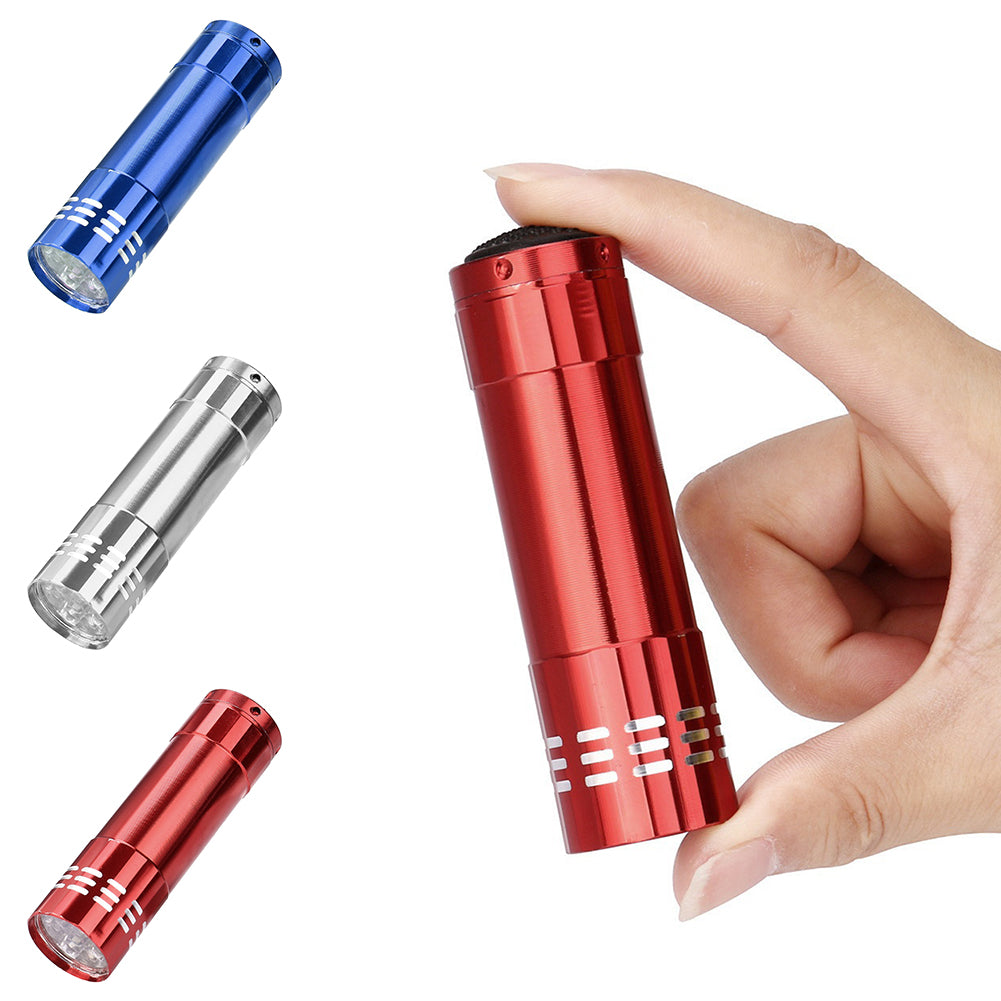 Portable Mini Aluminum Multifunction 9LED Flashlight Torch Light Pocket Lamp