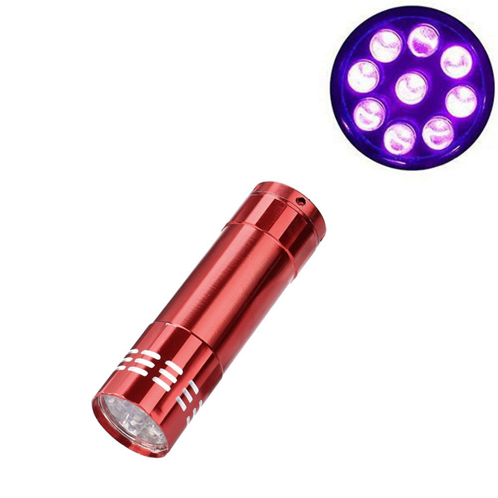 Portable Mini Aluminum Multifunction 9LED Flashlight Torch Light Pocket Lamp