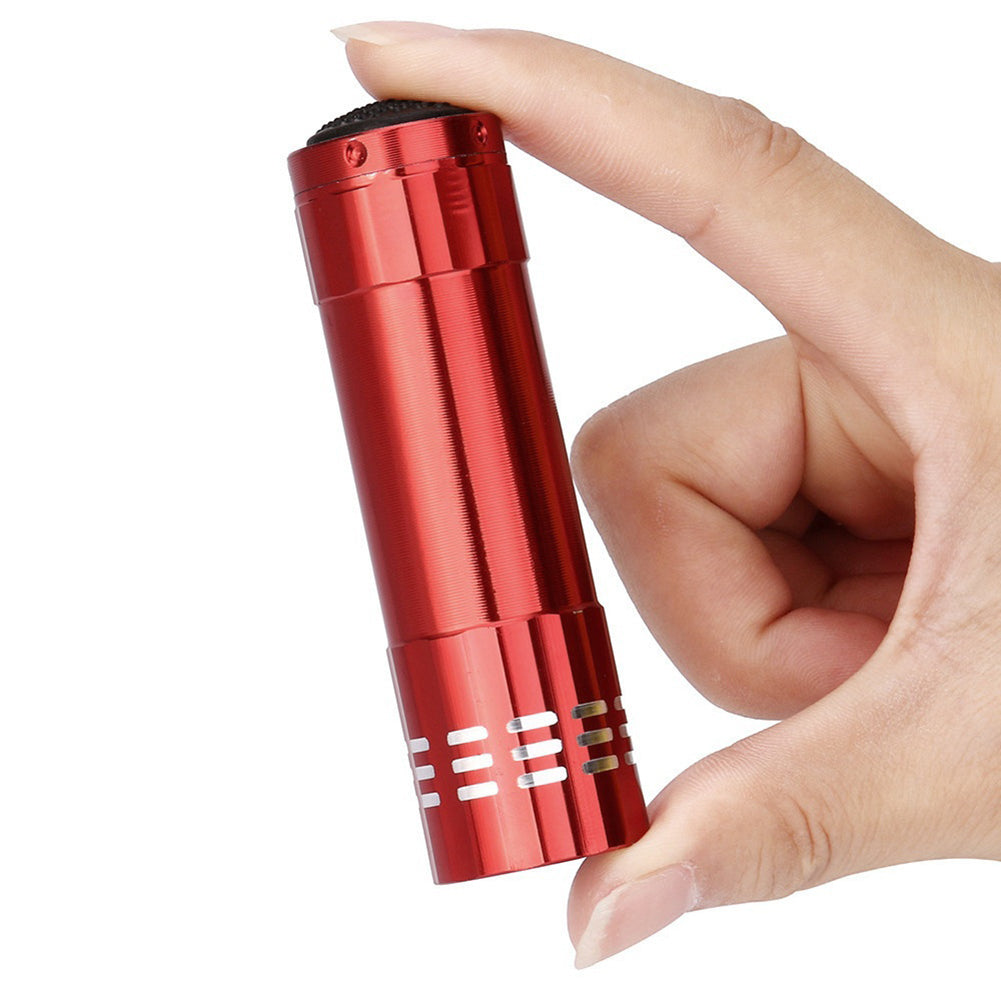 Portable Mini Aluminum Multifunction 9LED Flashlight Torch Light Pocket Lamp