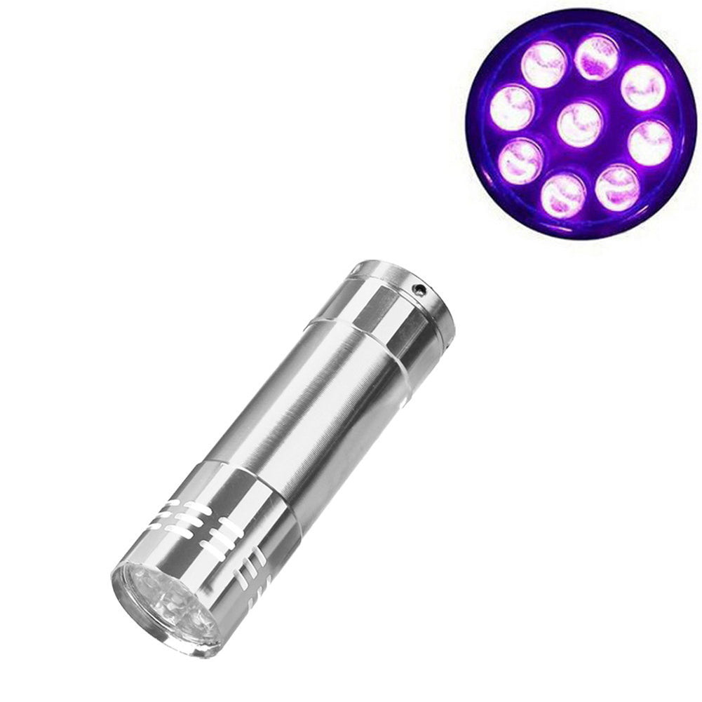 Portable Mini Aluminum Multifunction 9LED Flashlight Torch Light Pocket Lamp