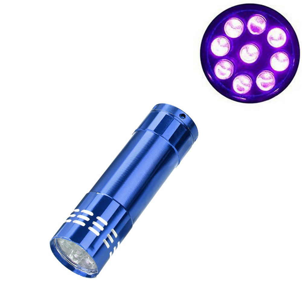 Portable Mini Aluminum Multifunction 9LED Flashlight Torch Light Pocket Lamp