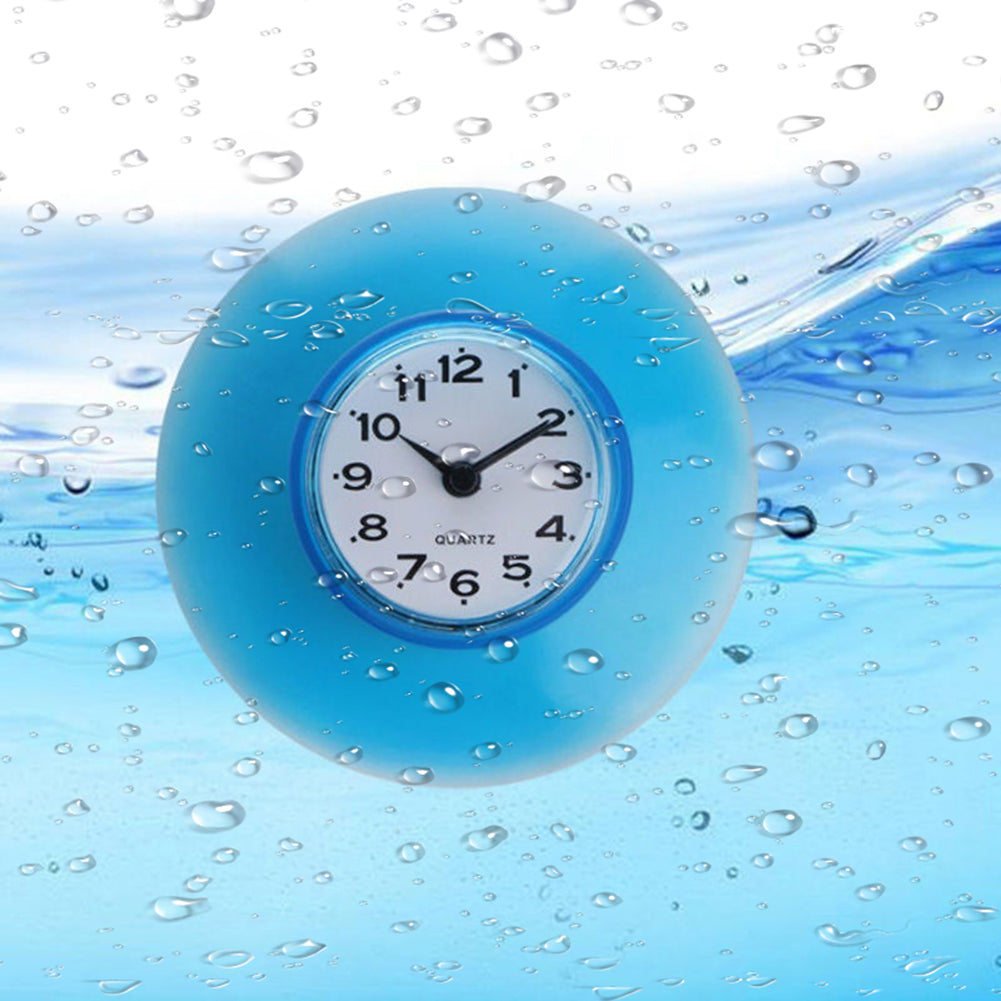 Waterproof Kitchen Bathroom Shower Wall Clock Suction Cup Fridge Decoration Gift