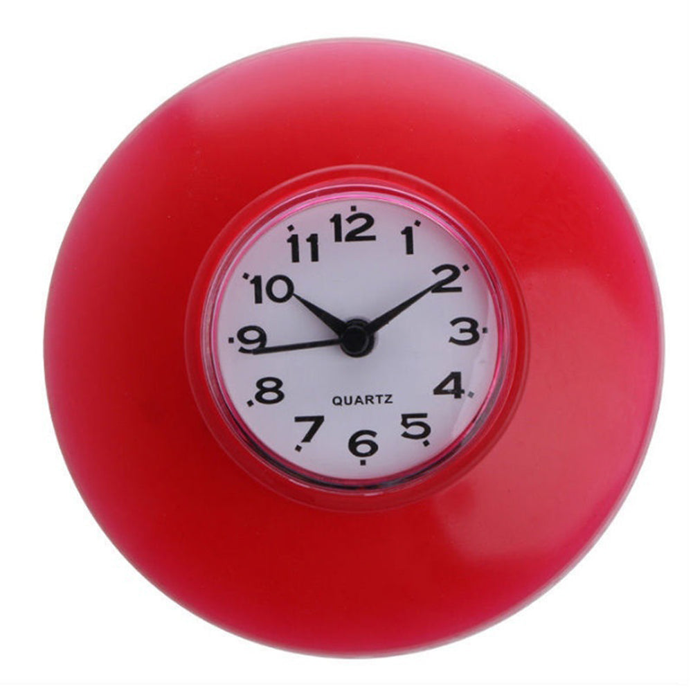 Waterproof Kitchen Bathroom Shower Wall Clock Suction Cup Fridge Decoration Gift