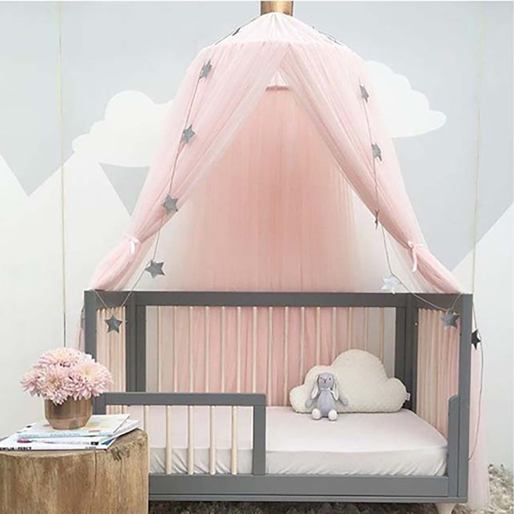 Baby Lace Crib Tent Round Dome Hanging Curtain Mosquito Net Kids Room Decor