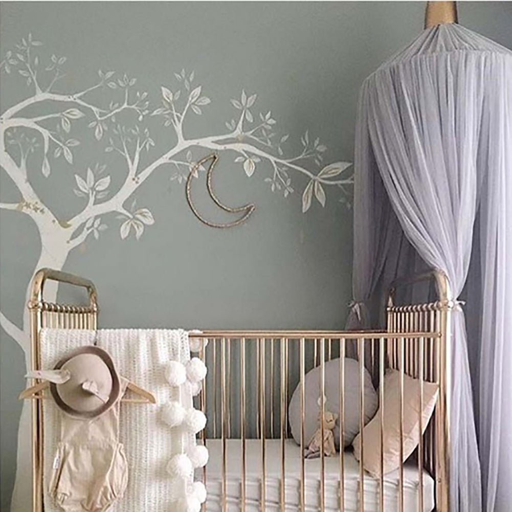 Baby Lace Crib Tent Round Dome Hanging Curtain Mosquito Net Kids Room Decor