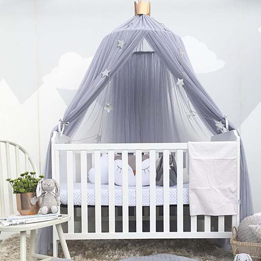 Baby Lace Crib Tent Round Dome Hanging Curtain Mosquito Net Kids Room Decor