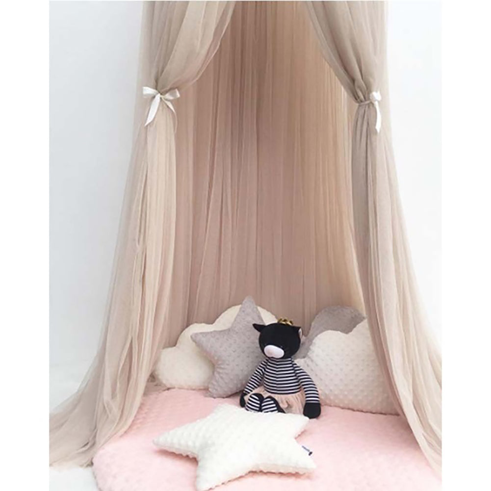 Baby Lace Crib Tent Round Dome Hanging Curtain Mosquito Net Kids Room Decor