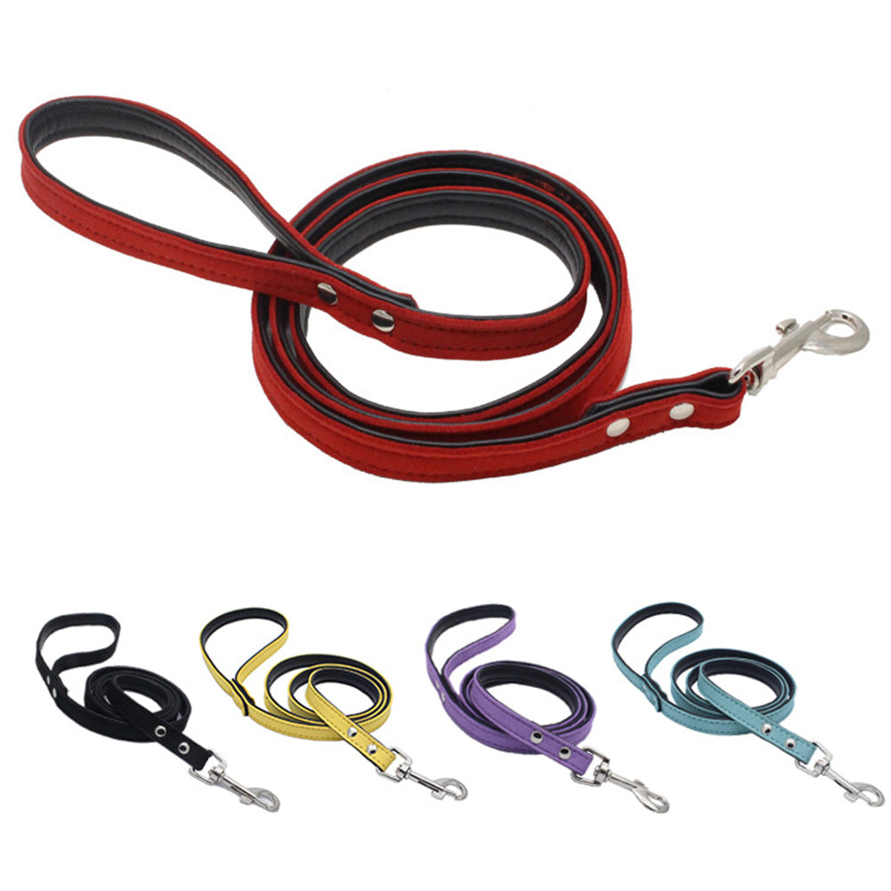 Fashion 120cm Faux Leather Dog Leash Puppy Pet Walking Training Lead Rope