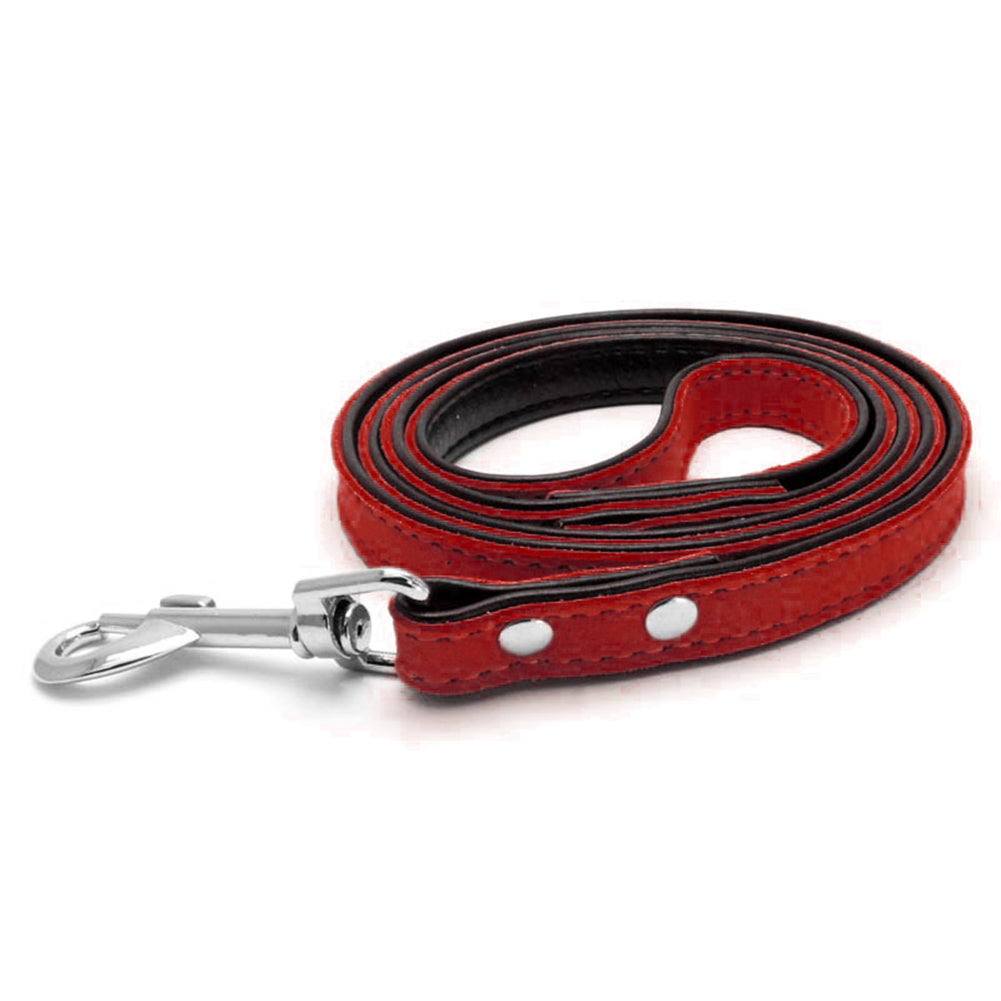 Fashion 120cm Faux Leather Dog Leash Puppy Pet Walking Training Lead Rope