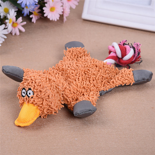 Duck Shape Braid Knot Toy Puppy Dog Chew Teething Teeth Cleaning Playing Toy