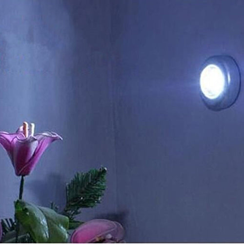 Mini Useful Wall Light Kitchen Cabinet Closet Car 3 LED Wireless Push Touch Lamp