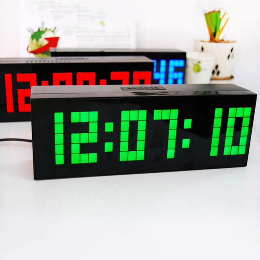 Mirror Surface Digital LED Clock Wall Alarm Calendar Clock Count Down Timer