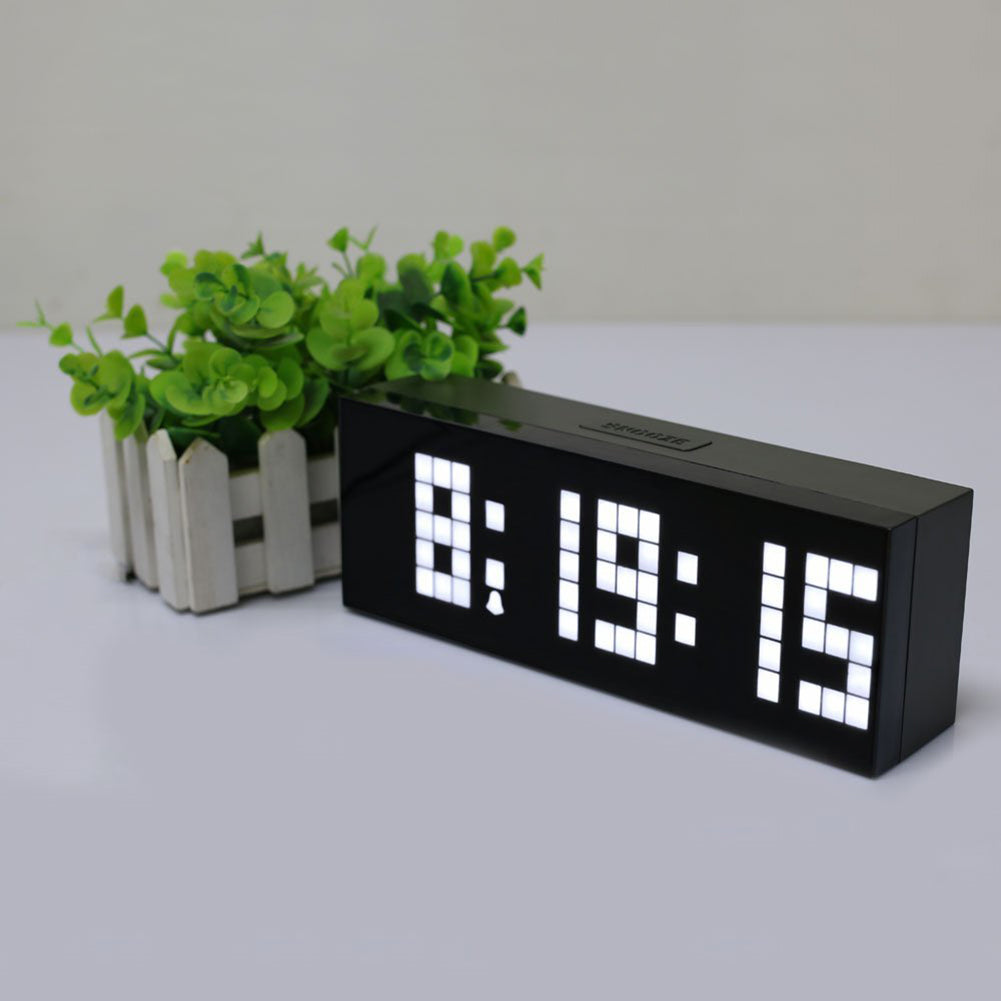 Mirror Surface Digital LED Clock Wall Alarm Calendar Clock Count Down Timer