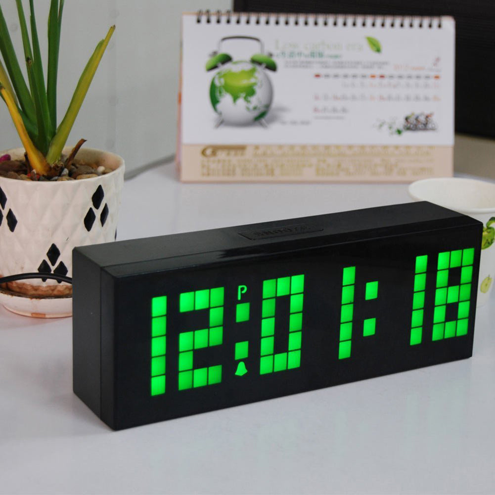 Mirror Surface Digital LED Clock Wall Alarm Calendar Clock Count Down Timer