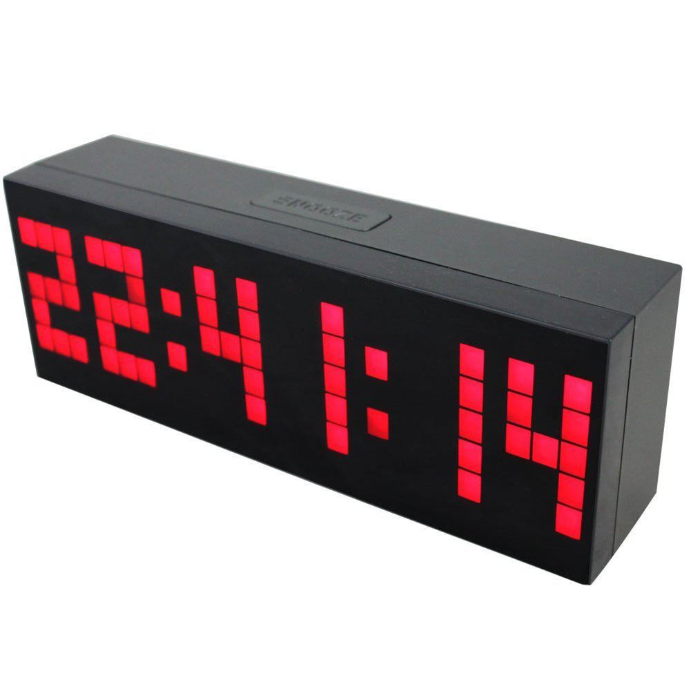 Mirror Surface Digital LED Clock Wall Alarm Calendar Clock Count Down Timer