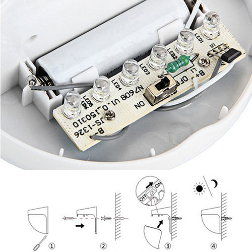 Energy-saving 6 LED Outdoor Waterproof Garden Wall Decoration Solar Light