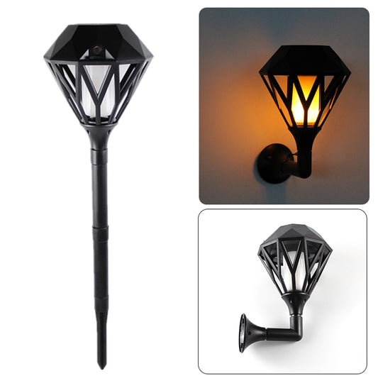 USB Charging Solar LED Flame Light Waterproof Decorative Garden Lawn Wall Lamp