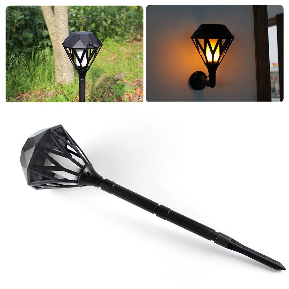 USB Charging Solar LED Flame Light Waterproof Decorative Garden Lawn Wall Lamp