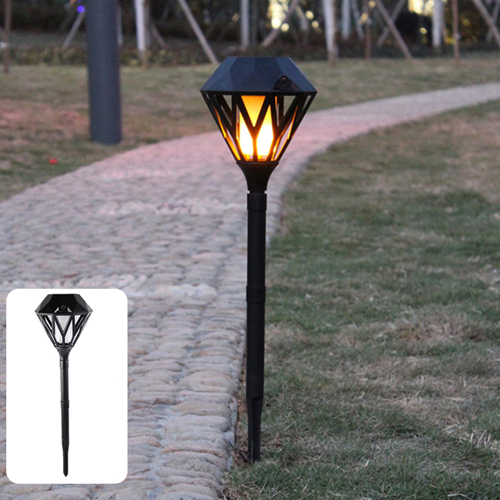 USB Charging Solar LED Flame Light Waterproof Decorative Garden Lawn Wall Lamp