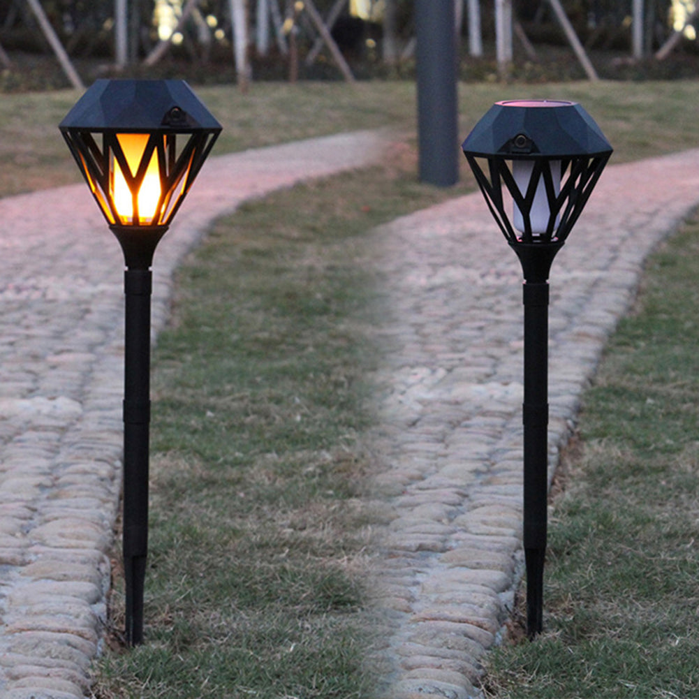 USB Charging Solar LED Flame Light Waterproof Decorative Garden Lawn Wall Lamp