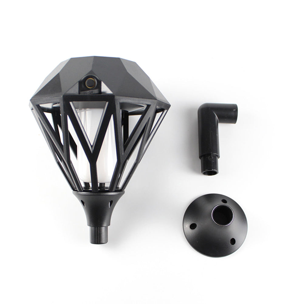 USB Charging Solar LED Flame Light Waterproof Decorative Garden Lawn Wall Lamp