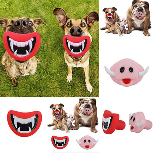 Pet Dog Puppy Pig Nose Halloween Teeth Treat Training Sound Squeaky Chew Toy