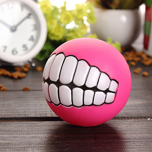 Funny Pets Dog Puppy Cat Ball Teeth Toy PVC Chew Sound Dogs Play Fetching Toys