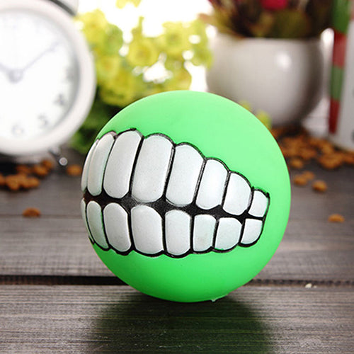 Funny Pets Dog Puppy Cat Ball Teeth Toy PVC Chew Sound Dogs Play Fetching Toys
